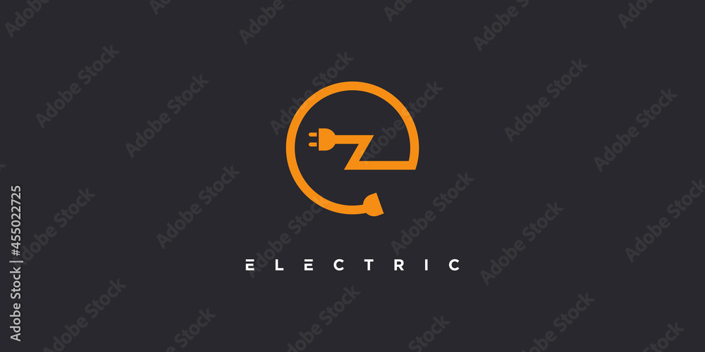 Letter E logo with modern creative electric concept Premium Vector ...