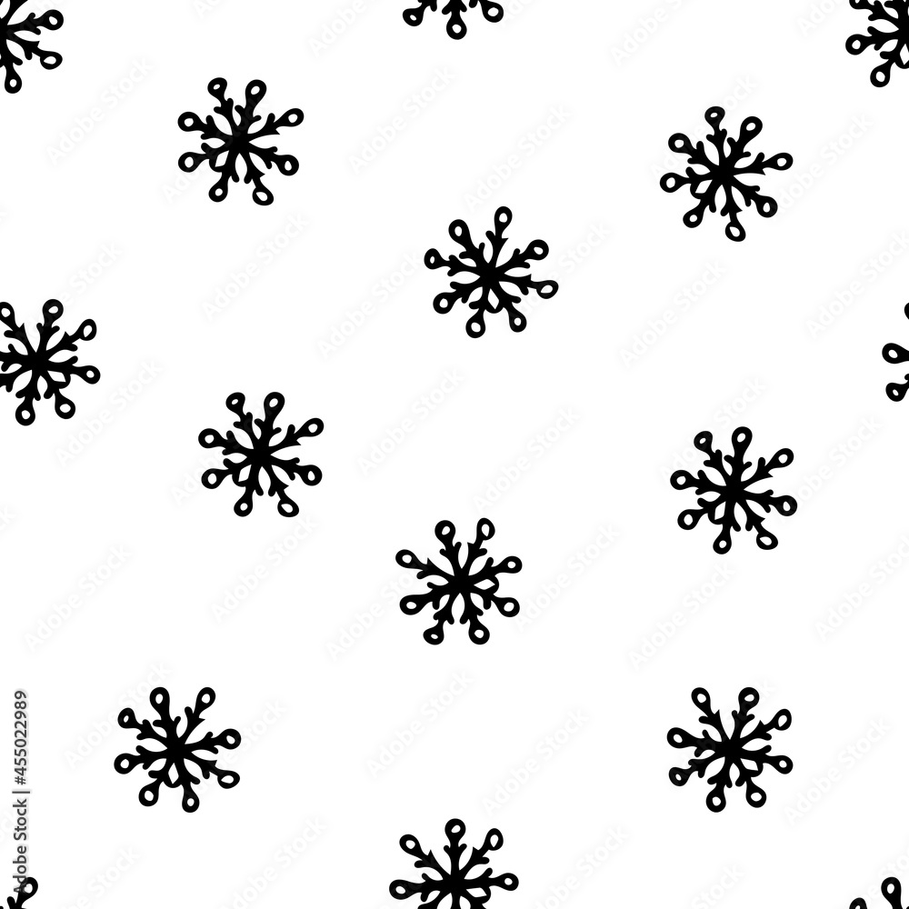 Seamless Pattern with Snowflakes on White Background. Seamless Pattern with Snowflakes on White Background.