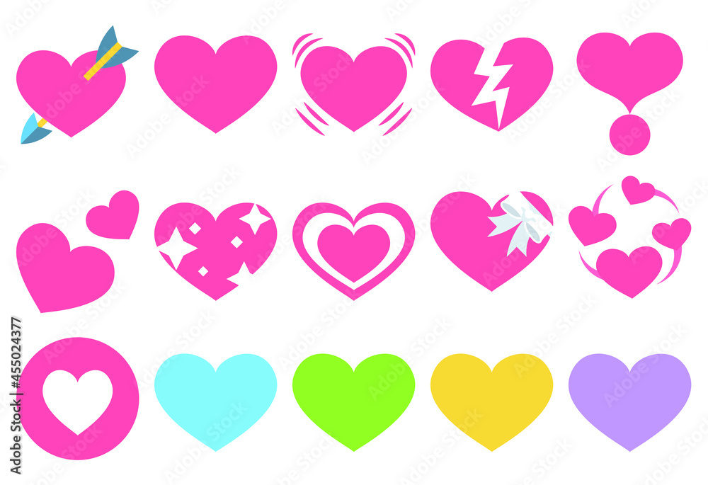 heart emoji icon set . Heart with Arrow ,Heart with Ribbon, Sparkling ...