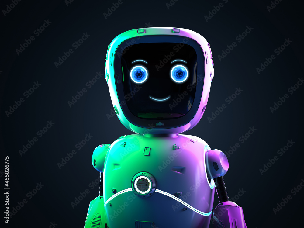 cyborg or robot assistant in dark