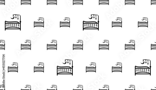 Baby Bed Icon Seamless Pattern M_2109001
