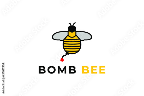 bomb Bee Logo Design Template. Vector Graphic