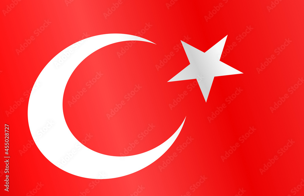 Fototapeta premium Waving flag of Turkey isolated on png or transparent background,Symbol of Turkey,template for banner,card,advertising ,promote, vector illustration top gold medal sport winner country