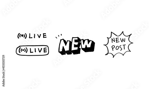 a hand drawn icon of social media stickers. simple doodle icon illustration in vector for decorating any design.