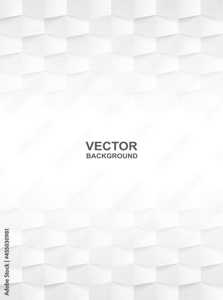Abstract. geometric shape white background. light and shadow .Vector.
