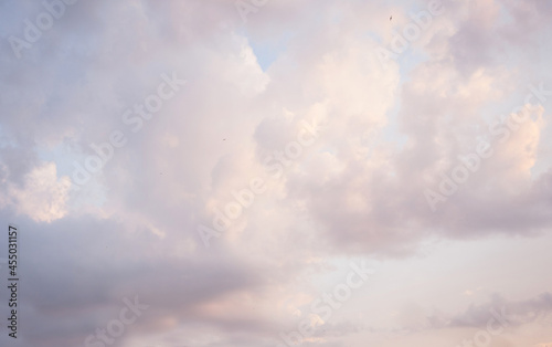 gray clouds against the background of the morning sky, dawn.