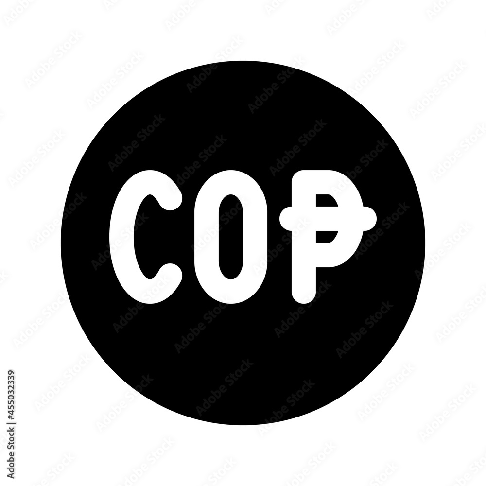 Illustration vector graphic icon of Colombia Peso currency. Solid Style Icon. Vector illustration isolated on white background. Perfect for website or application design. Illustration vector graphic icon of Colombia Peso currency. Solid Style Icon. Vector illustration isolated on white background. Perfect for website or application design.