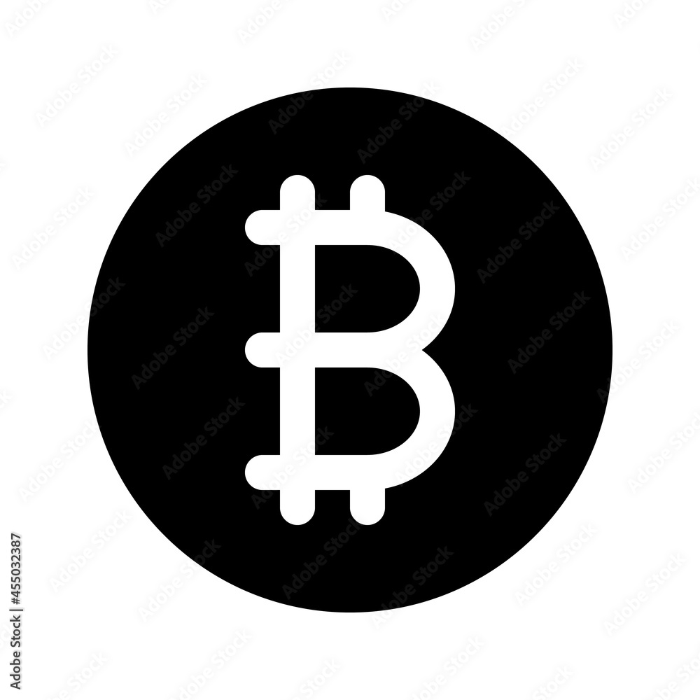 Illustration vector graphic icon of Bitcoin Crypto Currency. Solid Style Icon. Vector illustration isolated on white background. Perfect for website or application design. Illustration vector graphic icon of Bitcoin Crypto Currency. Solid Style Icon. Vector illustration isolated on white background. Perfect for website or application design.