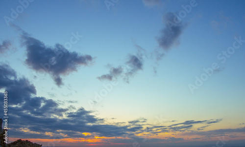 夕焼け　朝焼け　空　雲　背景　背景素材