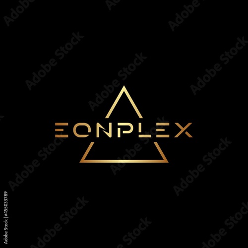 triangle logo with line cut by letter