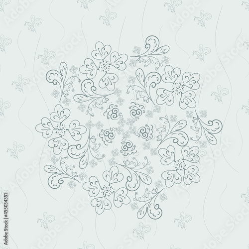 Seamless pattern of abstract  flowers on a white background for wallpaper, design, covers	