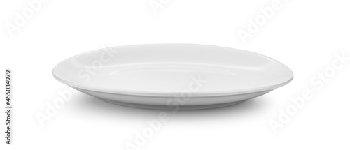white ceramics plate on white background.
