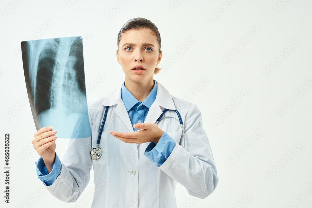 emotional radiologist x-ray hospital light background emotional radiologist x-ray hospital light background