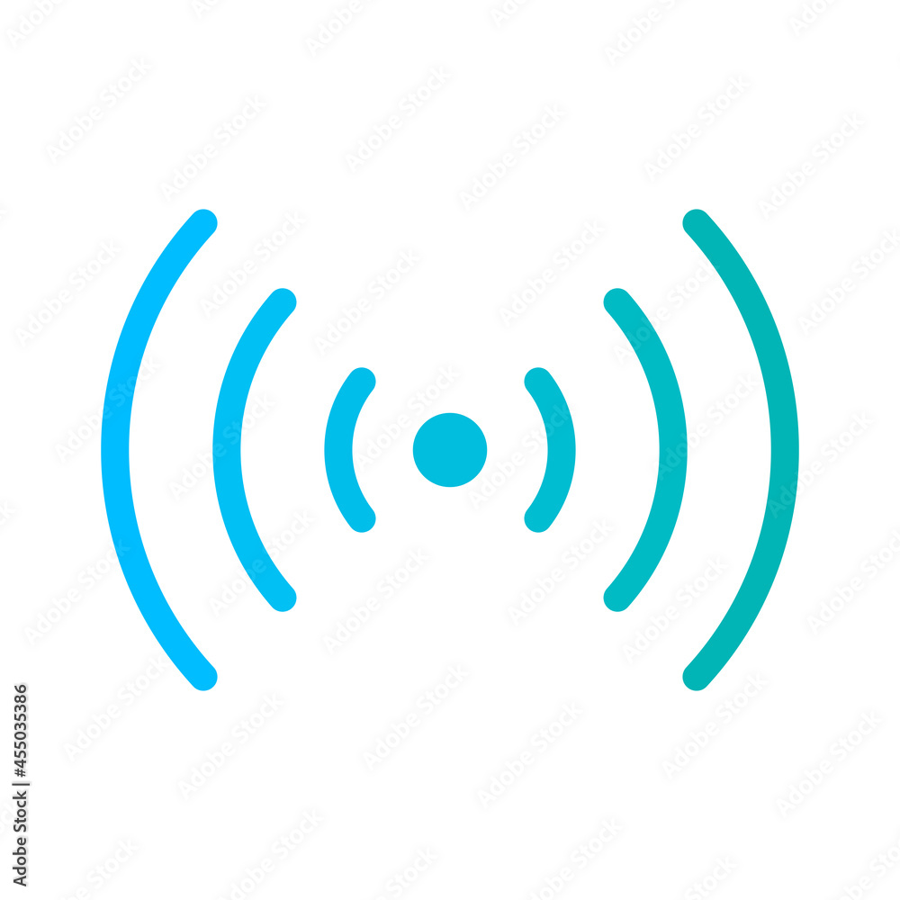 Blue wifi symbol or wireless sign with gradient Blue wifi symbol or wireless sign with gradient