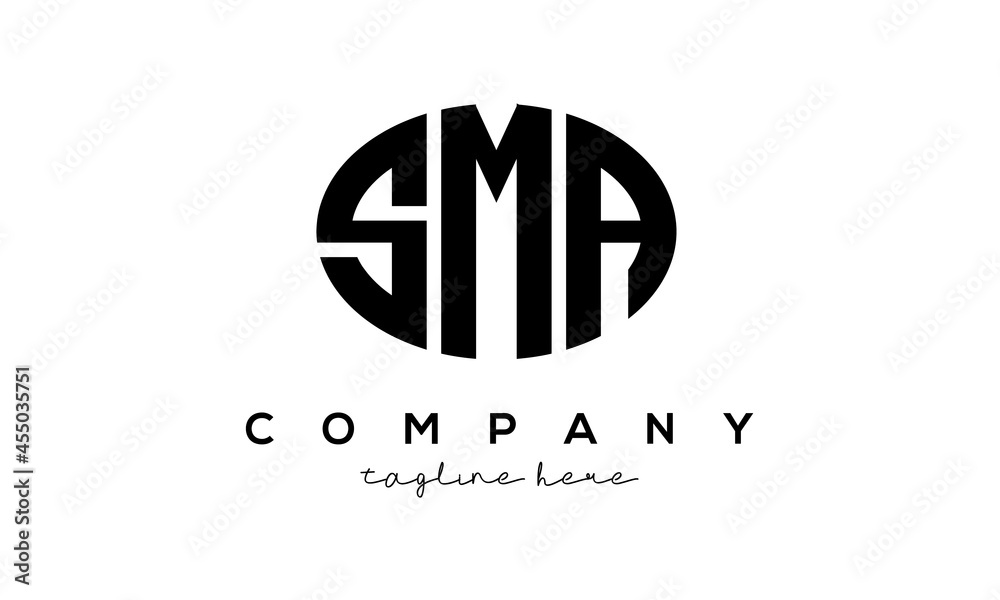 SMA three Letters creative circle logo design SMA three Letters creative circle logo design