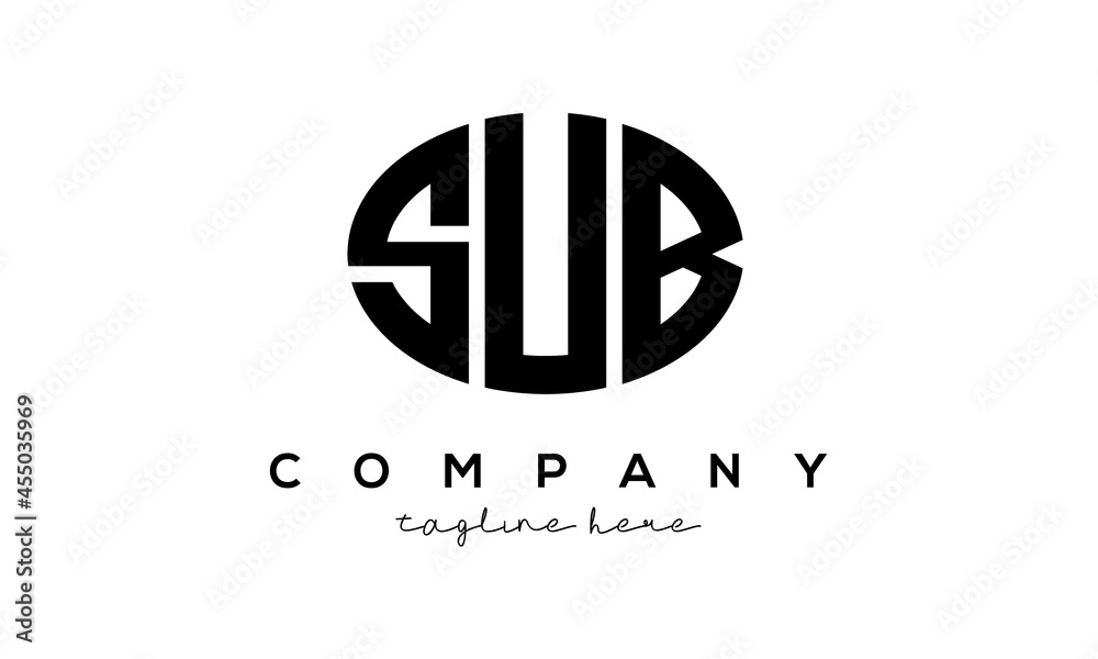 SUB three Letters creative circle logo design SUB three Letters creative circle logo design