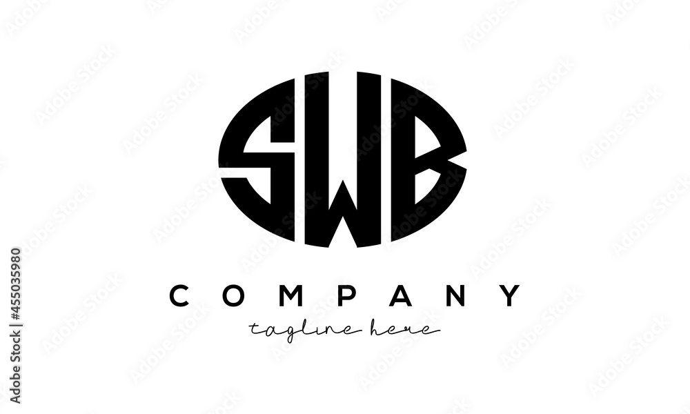 SWB three Letters creative circle logo design SWB three Letters creative circle logo design