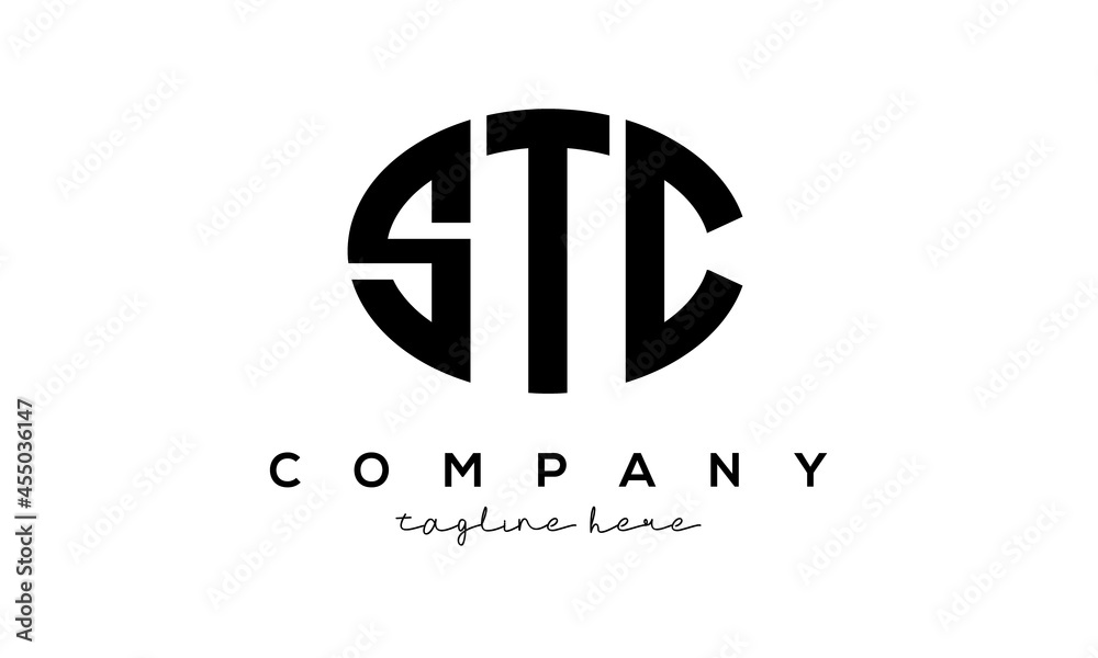 STC three Letters creative circle logo design STC three Letters creative circle logo design