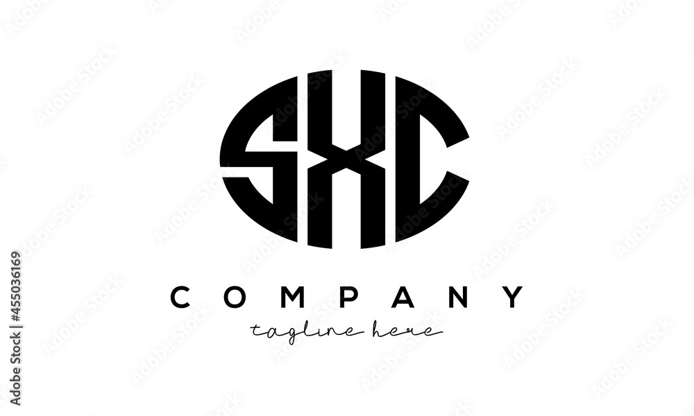 SXC three Letters creative circle logo design SXC three Letters creative circle logo design