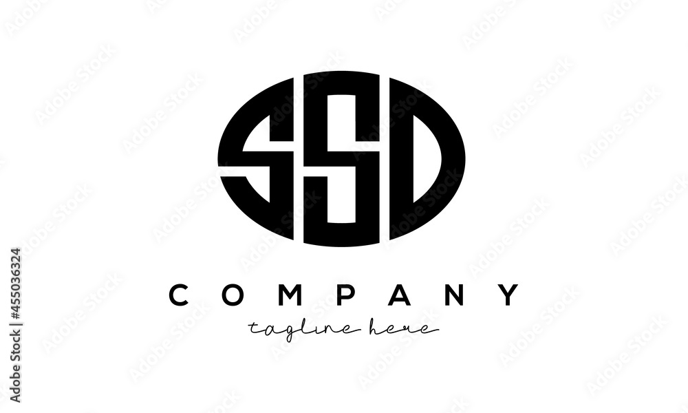 SSD three Letters creative circle logo design	