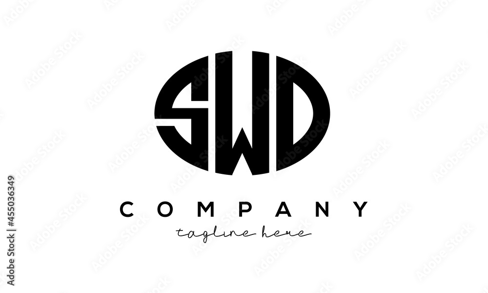 SWD three Letters creative circle logo design	