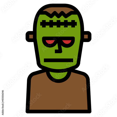 frankenstein line icon