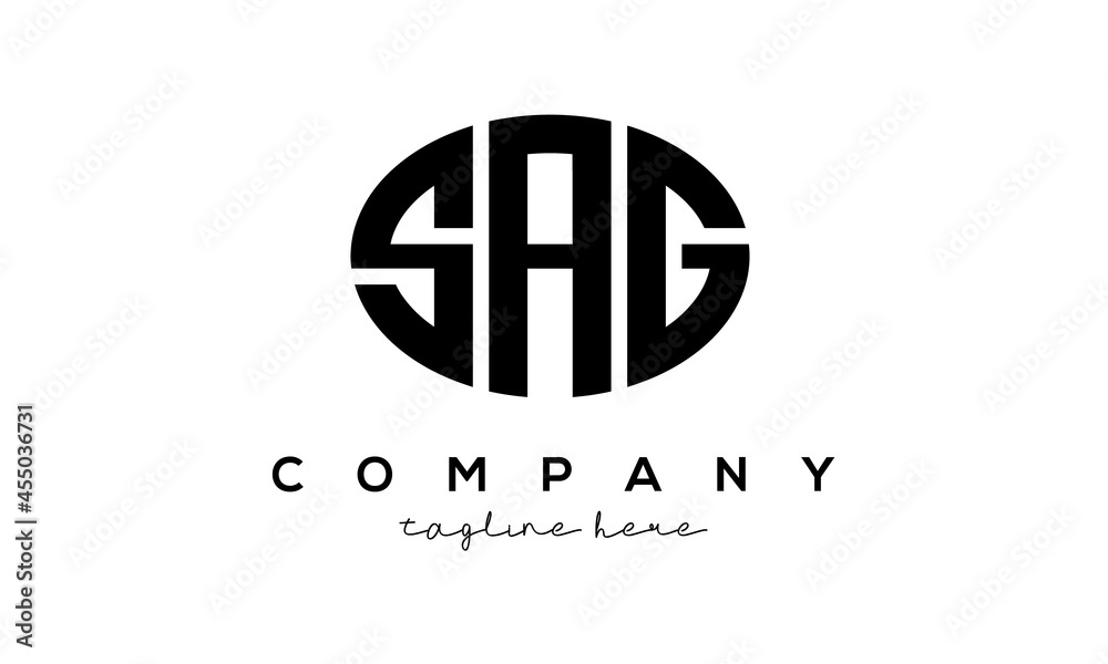 SAG three Letters creative circle logo design SAG three Letters creative circle logo design