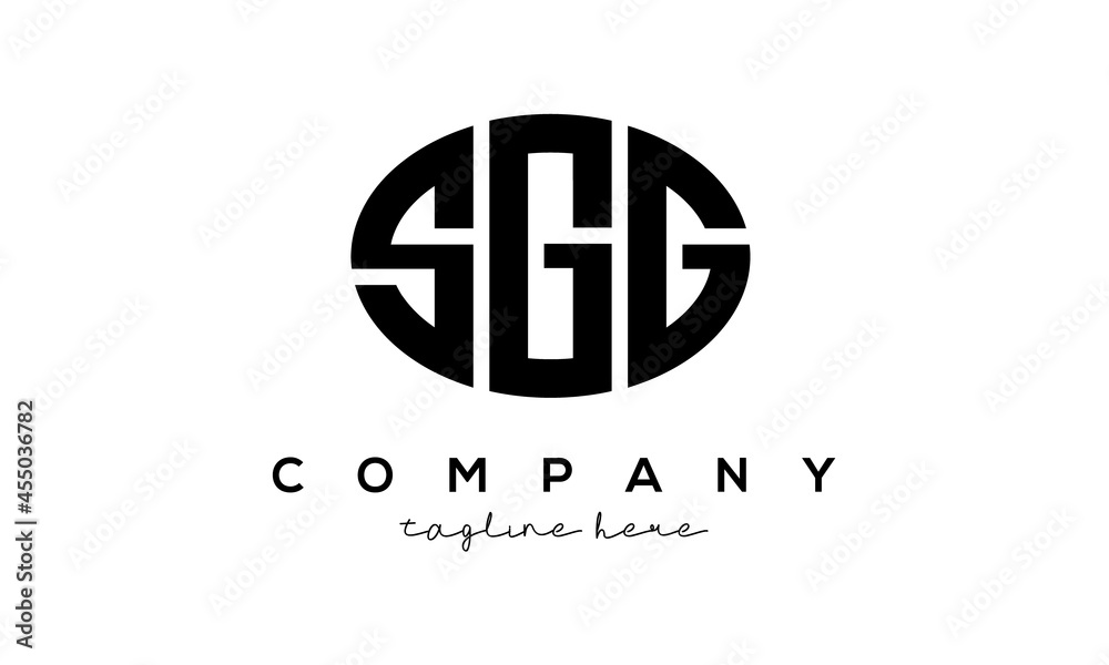 SGG three Letters creative circle logo design SGG three Letters creative circle logo design