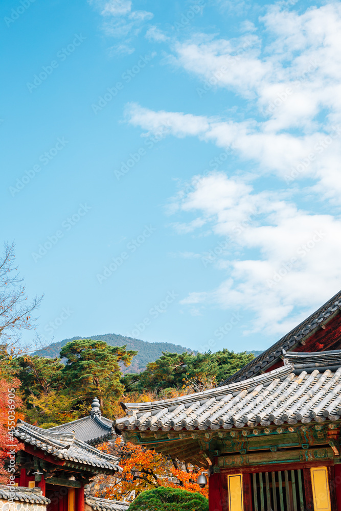 Bulguksa temple at autumn in Gyeongju, Korea Bulguksa temple at autumn in Gyeongju, Korea