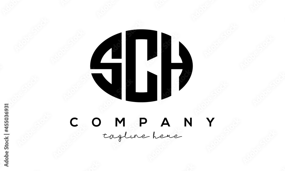 SCH three Letters creative circle logo design