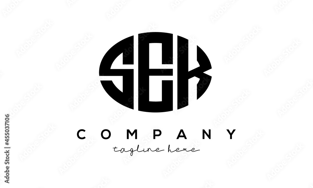 SEK three Letters creative circle logo design SEK three Letters creative circle logo design