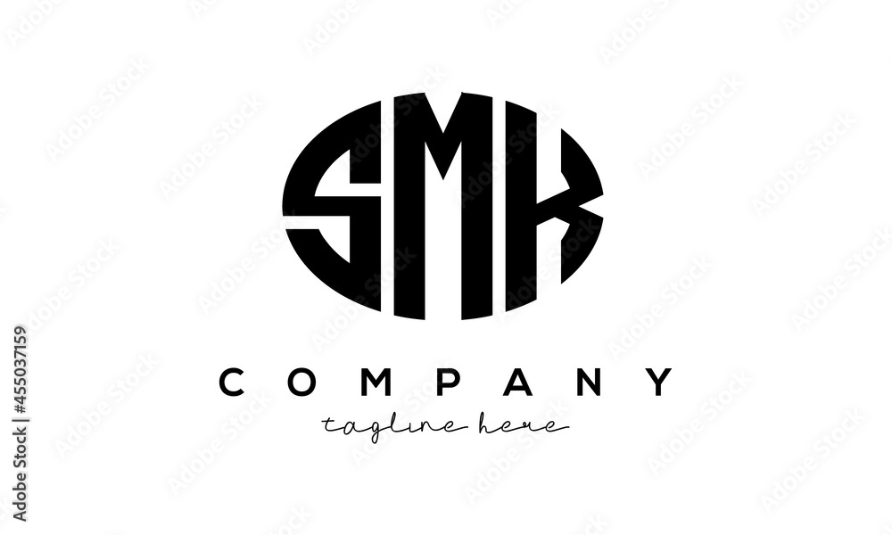 SMK three Letters creative circle logo design SMK three Letters creative circle logo design