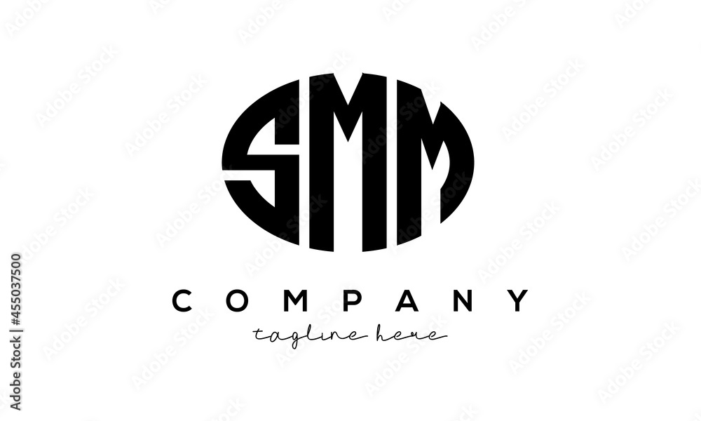 SMM three Letters creative circle logo design vector de Stock | Adobe Stock