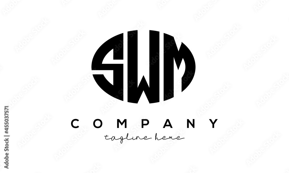 SWM three Letters creative circle logo design SWM three Letters creative circle logo design