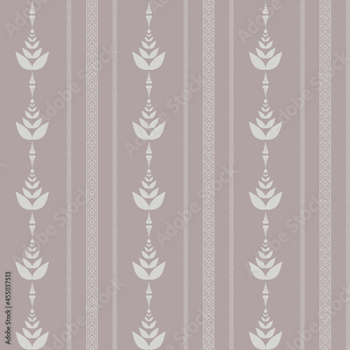 Light pink vintage striped victorian style retro seamless wallpaper with ornaments