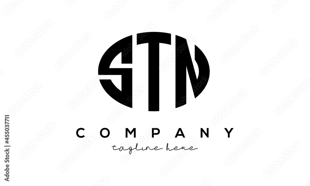 STN three Letters creative circle logo design