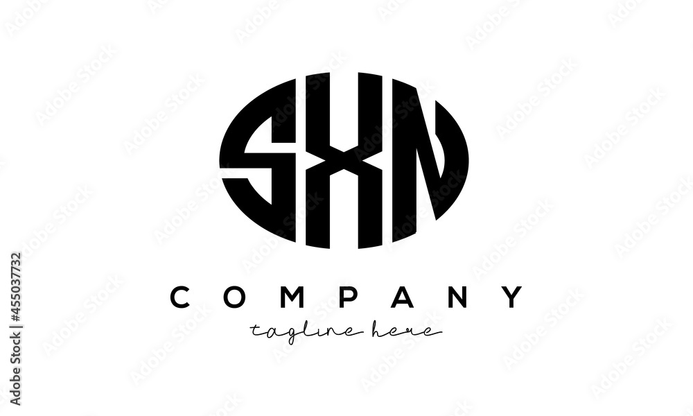 SXN three Letters creative circle logo design