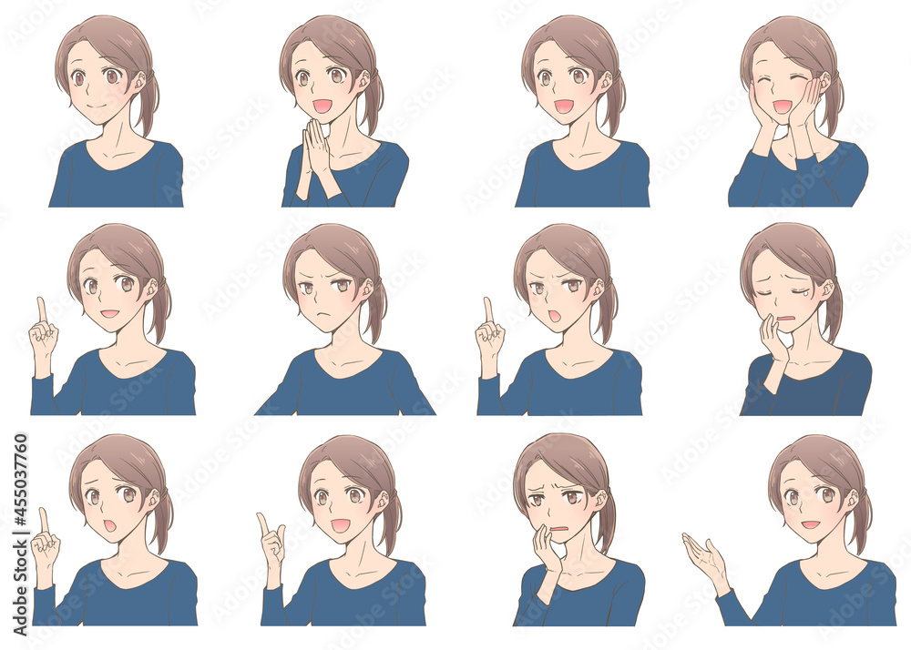 女性表情セット 女性表情セット