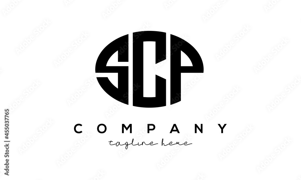 SCP three Letters creative circle logo design SCP three Letters creative circle logo design