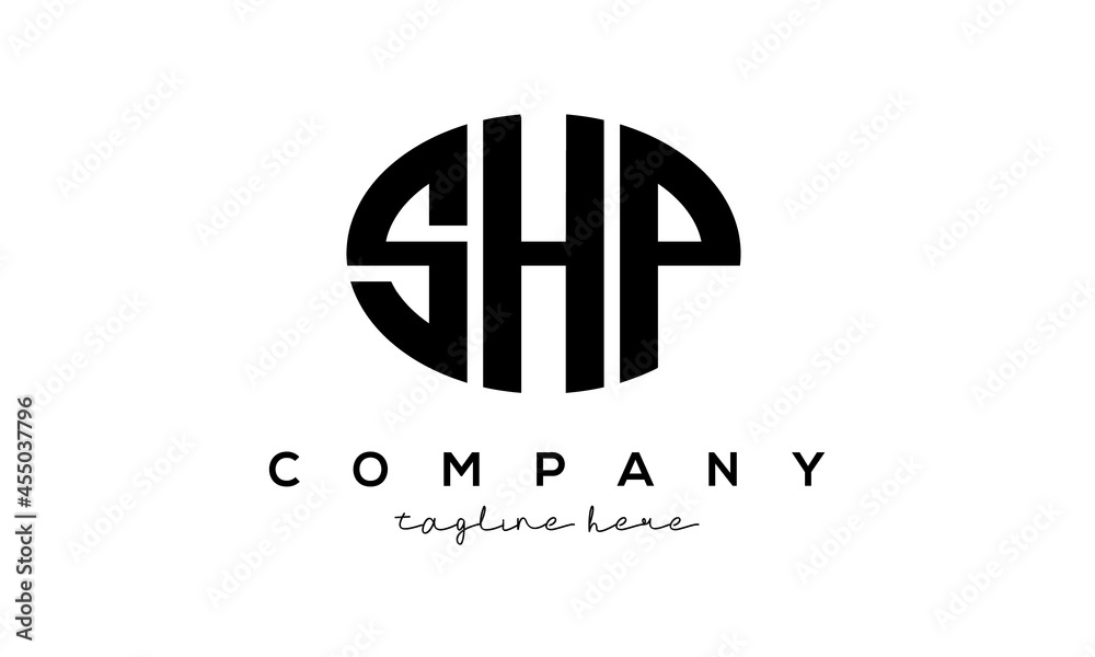 SHP three Letters creative circle logo design SHP three Letters creative circle logo design