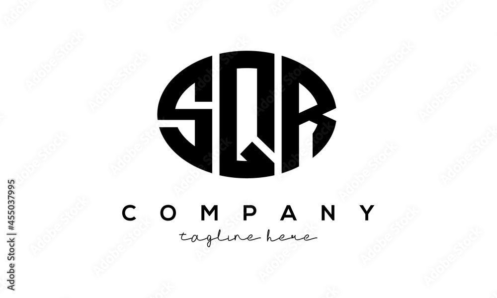 SQR three Letters creative circle logo design SQR three Letters creative circle logo design