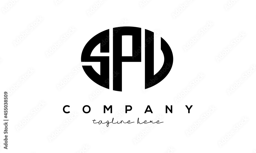 SPU three Letters creative circle logo design	