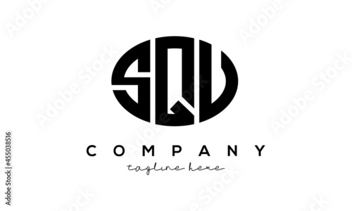 SQU three Letters creative circle logo design 