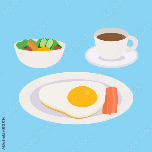 シンプルでかわいい朝ごはんのイラスト