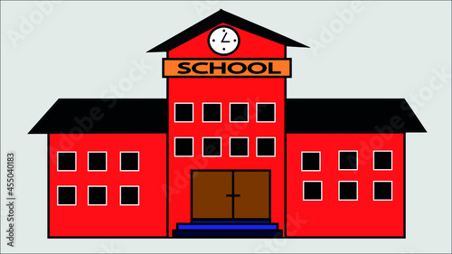 School icon, isolated building on white background. High School Modern Simple Icon. Pixel perfect graphics. photo