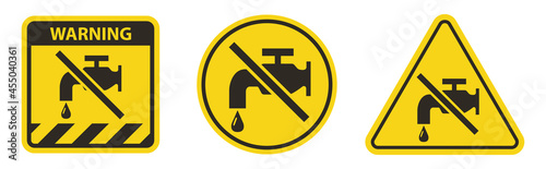No water tap sign on white Background
