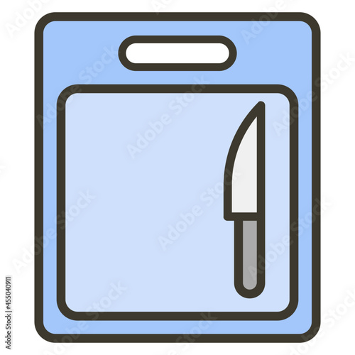 chopping board line icon