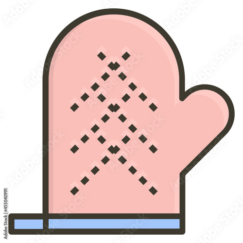 oven gloves line icon