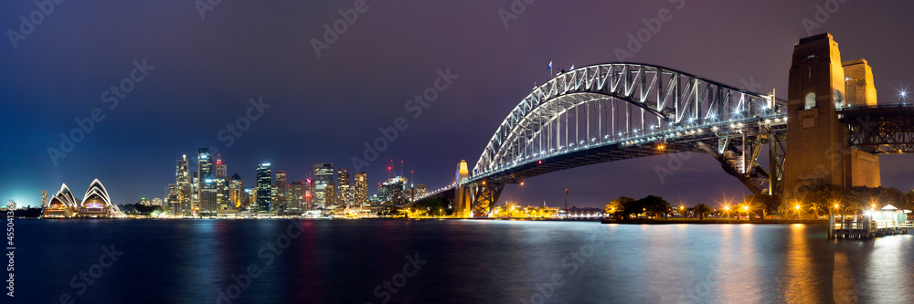 Sydney Harbour Bridge and Opera House at Sunset