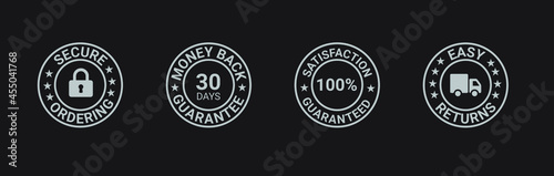satisfaction guarantee, secure ordering, premium quality, customer service, Money back guarantee, Trust Badges 